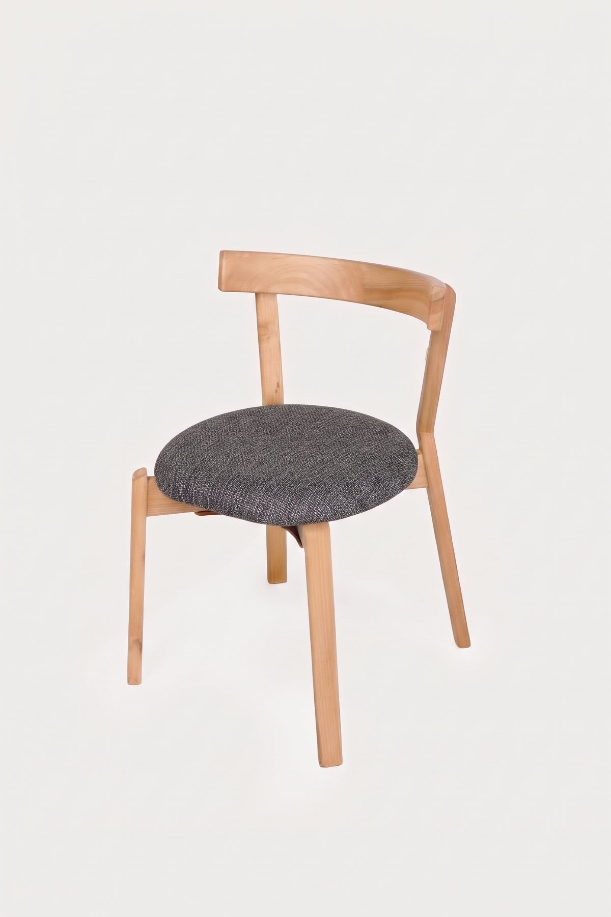 Curvo Masif Kayın Ahşap Sandalye – Sis Gri