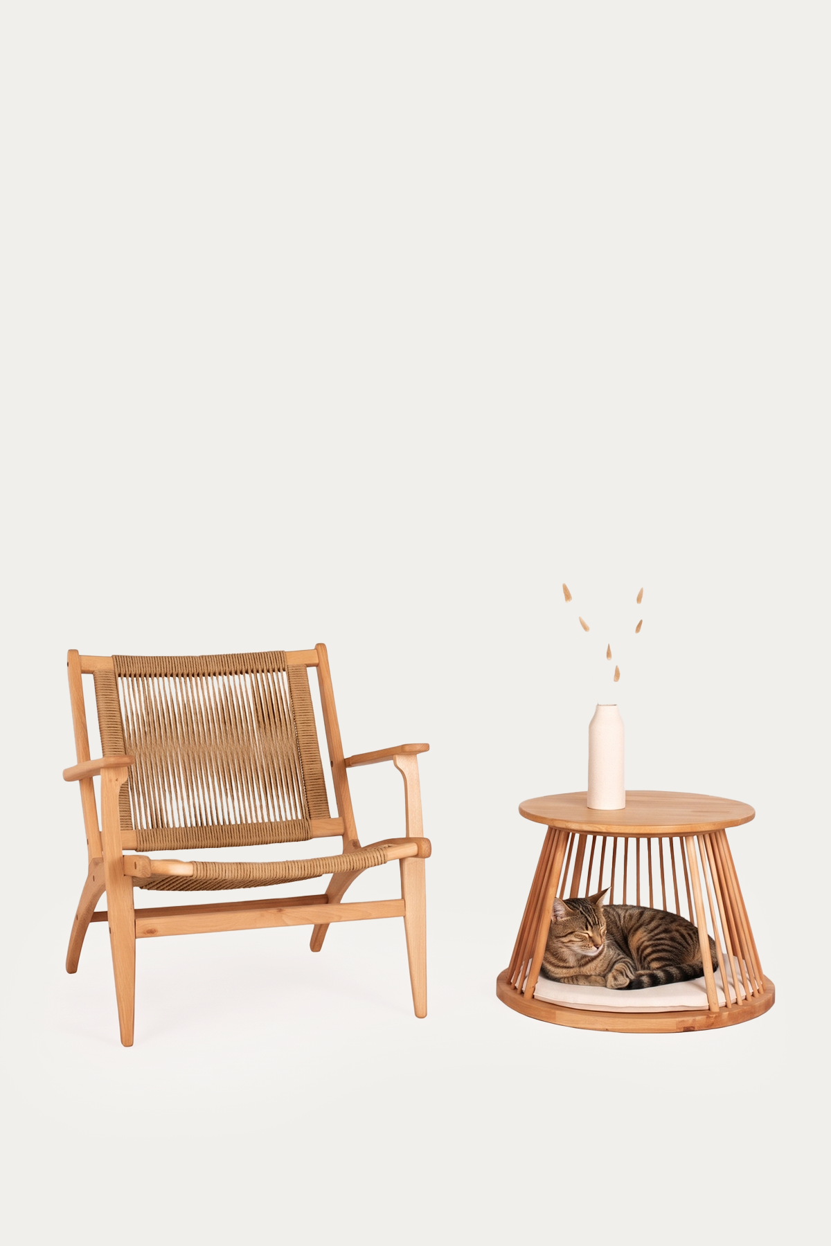 Nis-Pet Friendly Masif Kayın Ahşap Sehpa